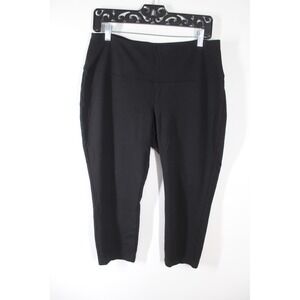 Soma L Black Smoothing Ponte Cropped Pull On Legging Pants